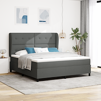 vidaXL Resårsäng med madrass 180x200 cm mörkgrå tyg