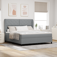 vidaXL Resårsäng med madrass 180x200 cm ljusgrå tyg
