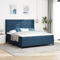vidaXL Resårsäng med madrass 180x200 cm blå tyg