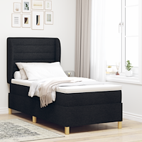 vidaXL Resårsäng med madrass 80x200 cm svart tyg