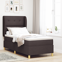 vidaXL Resårsäng med madrass 80x200 cm mörkbrun tyg