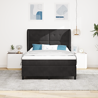 vidaXL Resårsäng med madrass 140x200 cm svart sammet