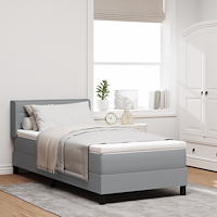 vidaXL Box Spring Bed med madrass Ljusgrå 80x200 cm Tyg