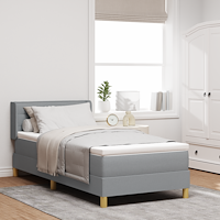 vidaXL Boxspring säng med madrass ljusgrå 80x200 cm tyg