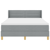 vidaXL Boxspring-säng med madrass i ljusgrå, 160 x 200 cm i tyg.