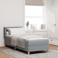 vidaXL Boxspring säng med madrass Ljusgrå 80x200 cm Tyg