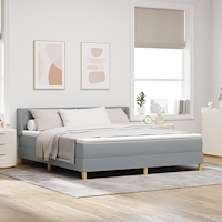 vidaXL Box Spring Säng med Madrass Ljusgrå 180x200 cm