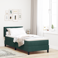 vidaXL Resårsäng med madrass 80x200 cm mörkgrön sammet