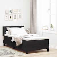vidaXL Resårsäng med madrass 100x200 cm svart sammet