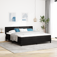 vidaXL Resårsäng med madrass 180x200 cm svart sammet