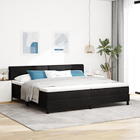 vidaXL Resårsäng med madrass 200x200 cm svart sammet