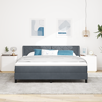 vidaXL Resårsäng med madrass 180x200 cm mörkgrå sammet