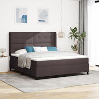 vidaXL Huvudgavel med Madrass Mörkbrun 180x200 cm Tyg