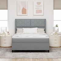 vidaXL Resårsäng med madrass 140x190 cm ljusgrå tyg