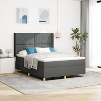 vidaXL Resårsäng med madrass 160x200 cm mörkgrå tyg