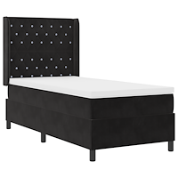 vidaXL Resårsäng med madrass 90x190 cm svart sammet