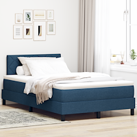 vidaXL Box Spring Bed med madrass & LED blå 120x200 cm tyg