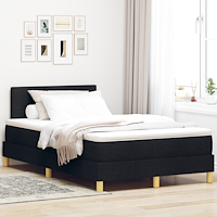 vidaXL Boxspring Säng med Madrass och LED Svart 120x200 cm Tyg