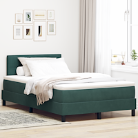 vidaXL Resårbädd med madrass & LED Mörkgrön 120x190 cm Sammet