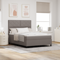 vidaXL Bäddfjäder med LED-ljusslingor Taupe 140 x 190 cm tyg