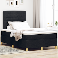 vidaXL Boxspring säng med madrass & LED svart 120x190 cm tyg