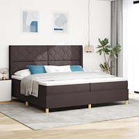 vidaXL Bäddfjäder med LED-ljusslingor Brun 200 x 200 cm tyg
