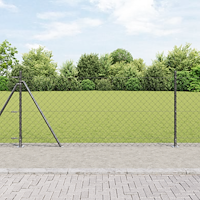vidaXL Kedjevägg med 7 Flänsade Stänger 1x10 m Galvaniserad Stål