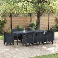 vidaXL Trädgårdsbord Antracit 250x100x73 cm Poly Rattan