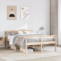 vidaXL Seniorsäng med sänggavel 120x190 cm massiv furu
