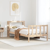 vidaXL Sängram utan madrass 90x190 cm massiv furu