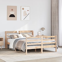 vidaXL Sängram med huvudgavel 160x200 cm massiv furu