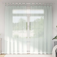 vidaXL Voile gardiner med stångfickor 2 st ljusgrå
