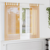vidaXL Voile gardiner med öglor 2 st orange 140x175 cm