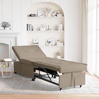 vidaXL 3-i-1 utdragbar sängsoffa i taupe tyg