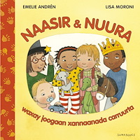 Somabooks Förlag Naasir & Nuura waxay joogaan xannaanada carruurta (bok, board book, som)