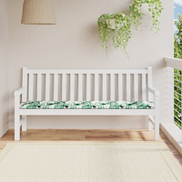 vidaXL Dyna för trädgårdsbänk bladmönster 180x50x4 cm oxfordtyg