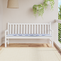 vidaXL Dyna för trädgårdsbänk blå- och vitrandig 180x50x4 cm oxfordtyg
