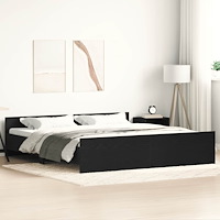 vidaXL Sängram utan madrass svart ek 180x200 cm konstruerat trä