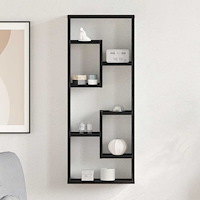 vidaXL Vägghylla svart ek 36x16x90 cm konstruerat trä