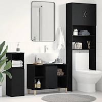 vidaXL Diskbänkskåp svart ek 80x33x60 cm konstruerat trä