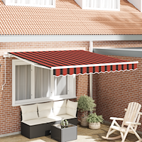 vidaXL Manuell Utdragbar Markis Orange och Brun 300x250 cm