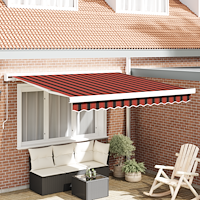 vidaXL Manuell Utdragbar Markis Orange och Brun 300x250 cm