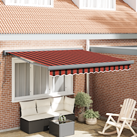 vidaXL Automatisk Utdragbar Markis i Orange och Brun, 300x250 cm