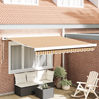 vidaXL Manuell hopfällbar markis flerfärgad rand 300x250 cm