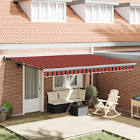 vidaXL Automatisk Utdragbar Markis Orange och Brun 450x300 cm