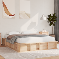 vidaXL Sängram med lyftbar förvaring, 160 x 200 cm, Massivt furu