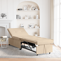 vidaXL 3-i-1 Bäddsoffa i gräddvit tyg