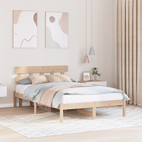 vidaXL Sängram med huvudgavel 120x190 cm Massivt trä tall