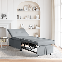 vidaXL 3-i-1 Soffbed - Drag ut design i ljusgrått tyg