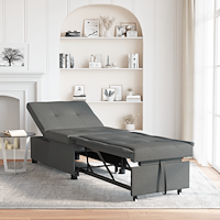 vidaXL 3-i-1 Soffa Säng - Utdragbar Design, Mörkgrått Tyg